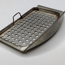 Vtg Metal Perforated Sifter Scoop PUSH Handheld Strainer Kitchen Farm Tool picture