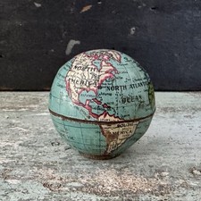 Vtg 1920's 30's Tin Litho Metal World Globe Pencil Sharpener 2