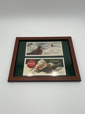 Vintage Framed Coca-Cola Coke Lithos USA 1947 & 1953 Winter Nostalgia  picture
