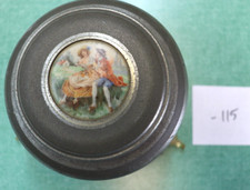 VINTAGE ANTIQUE  POWDER  MUSIC BOX RETRO THORENS SILVERITE CO  Plays  VIDEO picture