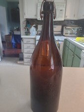 HUGE BEER Bottle EMBOSSED Independent BREWING Malting DAVENPORT IA BLOB 14