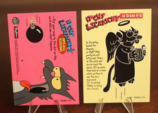 2 Itch & Scratchy's 1994 Skybox Simpsons Character Card #I8 #I16 Vintage I 8 16 picture
