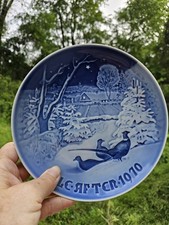 1970 Bing and Grondahl Jule After Christmas Plate Pheasants in Snow FREE US SHIP picture