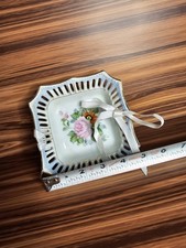 Occupied Japan Hand Painted decorated pierced trinket dish tray porcelain picture
