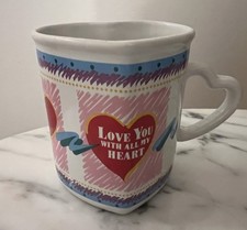 Heart Mug Vintage Love With All My Heart picture