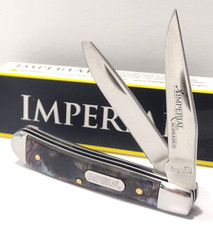 Imperial Schrade Abalone Swirl Celluloid 2 Blade Small Trapper Pocket Knife 19PR picture