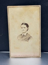 Antique CDV  Victorian Woman Floating Head Wood Studio St Louis MO picture