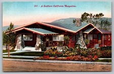 Vintage Southern California Bungalow Home Architecture Postcard c1910s picture