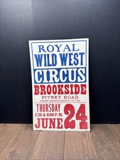 Vintage 1971 ROYAL WILD WEST CIRCUS POSTER ADVERTISEMENT SIGN BROOKSIDE PITNEY  picture