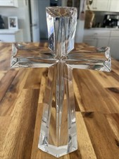 Fine Bohemian 24% Lead Crystal Cross Czech Republic Teleflora Gift 7.5 X 4.5 In. picture