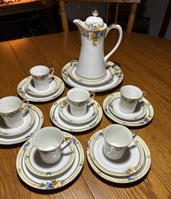 NORITAKE NIPPON CHOCOLATE POT SET  22pc 6 Cups, Saucers, Plates & Pot Porcelain picture