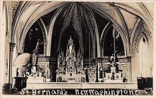 J71/ New Washington Ohio RPPC Postcard c1910 Interior St Bernard's Church 8 picture