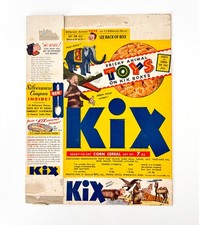 Vintage 1948 General Mills Kix Cereal Box Zooty Zebra Frisky Animal Toy picture