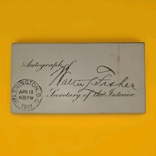 Walter L Fisher 1911 Signed Autograph Secretary of the Interior Taft picture