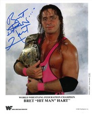 Bret “Hit Man” Hart – Signed WWF Championship 8x10 Photo picture