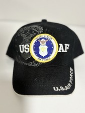 USAF Air Force Ball Cap Black Graphic Embroidered Patch Official NWT Adjustable picture