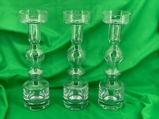 Lot of 3 1970s Riihimaen Lasi Pompadour Candlestick Vases by Nanny Size: 11
