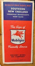 Mobilgas Vintage Road Map Of Southern New England 1950’s picture
