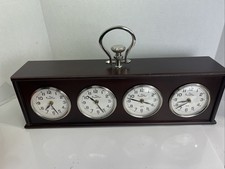 Vintage 4 Time Zone Clock 21” Wide Major Cities Your Choosing Z5 picture