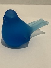 Vintage Frosted Glass Bluebird Figurine Paperweight picture