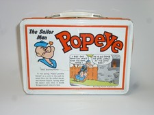 Popeye Lunch Box Lunchbox rare Noticeable stains and scratches Good Condition picture