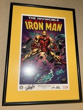 Marvel Hero Invincible Iron Man 1 Litho Charity Ex. Signed Stan Lee Gene Colan picture