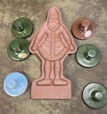 Rycraft Ceramic Cookie Stamps Set Of 6 Holiday Stamps + 1 Hartstone Santa Mold picture