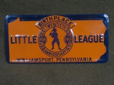 Vintage 20th Annv. 1959 Little League Baseball Williamsport Pa. License Plate picture