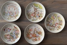 Vintage 1991 Watkins Country Kids Dessert Plates Set of 5 Ceramic Collector picture