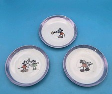 Set of 3 1930s Disney Mickey Minnie Mouse Glazed China Plates  Saucers  Japan picture