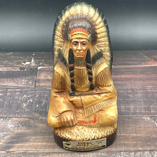 Vintage Jim Beam 1979 Sitting Bull Indian Chief Whiskey Decanter w Label EMPTY picture