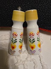 Vintage Salt/Pepper Mill Set National Silver Co Japan 5