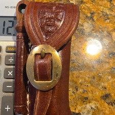 Brown Leather Knife/Tool Sheath, buckle size medium that fits #8 Opinel knife  picture