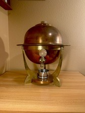 Art Deco MCM Space Age Commercial Copper & Brass Drink Dispenser Samovar picture