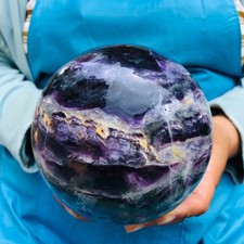 5.72LB Large Natural Fluorite Sphere Quartz Crystal Ball Energy Healing Stone picture