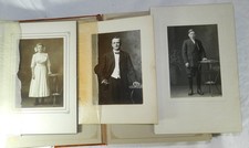 Vintage Photo Album with 34 Cabinet Cards and CDV Photographs picture