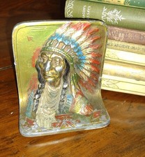 Vintage K & O Single Bookend Native American Indian Chief Kronheim & Oldenbusch picture