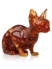 Baltic Amber Sphynx Cat Figurine Sculpture – 60 gr - Wholesale picture