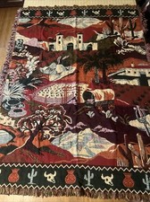 Northwest Aztec Throw Blanket catus skull wagon 1996 southwestern Theme 42x55 picture