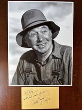 WALTER BRENNAN STUNNING VINTAGE POSTCARD SIGNED & DATED BY VETERAN ACTOR + PHOTO picture