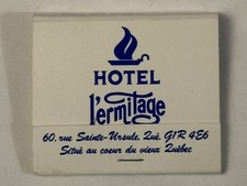 Hotel L'Ermitage Full Matchbook Sainte Ursule Old Quebec City Canada Vintage Old picture