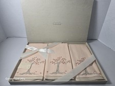 VTG Marghab Madeira Hand Embroidered Linen Handkerchif Set of 5 Original Box picture