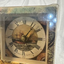 Vintage Roger Lascelles London Miniature Mantel Clock Sailing Ship Map New picture