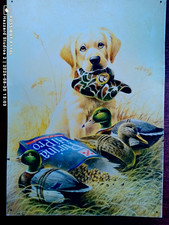 Vintage 1980s Purina Hi Pro Metal Sign Future Promise Yellow Lab L.R. Kaatz Duck picture
