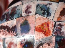 340 CTS Black Obsidian Turtle with a Mosaic shell of Cantera Fire Opal Inlay picture