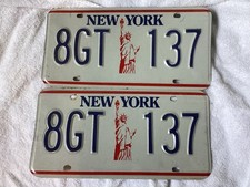 1986-2000 New York Liberty License Plate Set/Pair Tag 8GT 137 picture