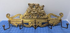 Antique HL Judd Cast Iron Bulldog Hook Key Tie Leash Jewelry Wall Rack Holder picture
