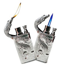 Magic Dual Flame Crocodile Lighter, Torch & Soft Flame Creative Windproof Cro... picture