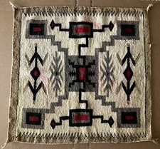 Navajo Storm Pattern Weave Early 20th C 30 1/2” X 31 3/4” As Is picture