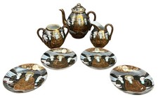 Rare find 7 pc. Eggshell Porcelain Moriage style Satsuma Amaterasu Japan tea set picture